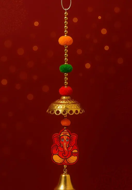 Kalakriti Festive Ganesha Hanging Toran with Golden bell (1 pair)
