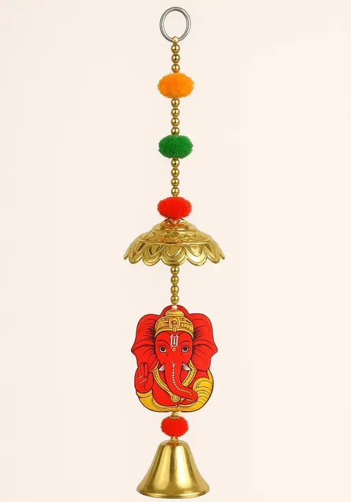 Kalakriti Festive Ganesha Hanging Toran with Golden bell (1 pair)