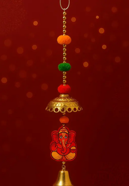 Kalakriti Festive Ganesha Hanging Toran with Golden bell (1 pair)