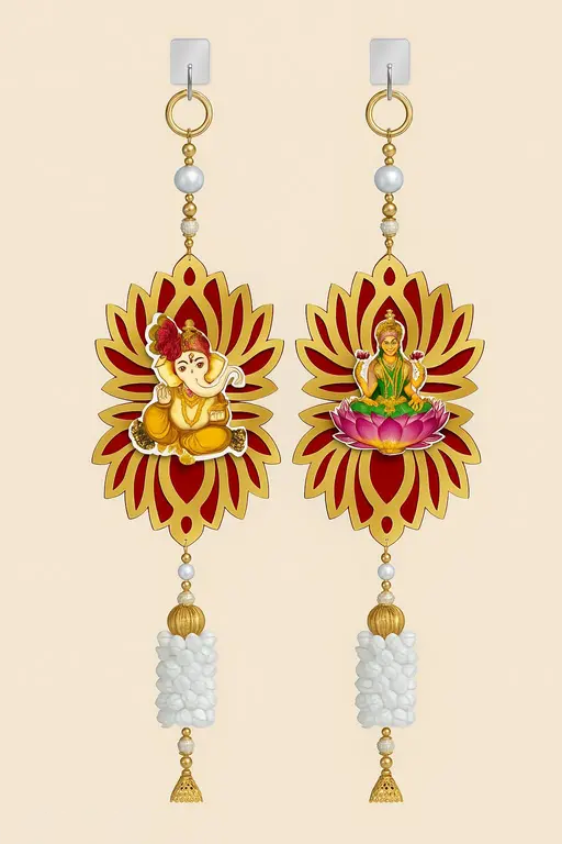 Kalakriti Exquisite Lakshmi Ganesha Hanging Set for Home Decor and Diwali