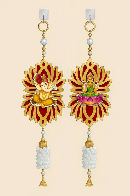 Kalakriti Exquisite Lakshmi Ganesha Hanging Set for Home Decor and Diwali