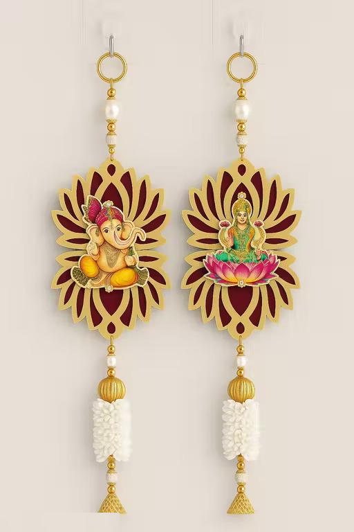 Kalakriti Exquisite Lakshmi Ganesha Hanging Set for Home Decor and Diwali