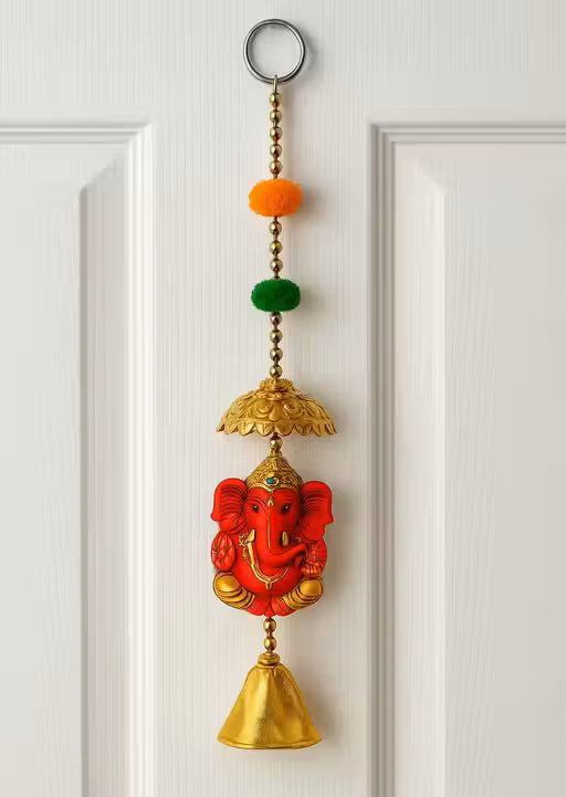 Kalakriti Festive Ganesha Hanging Toran with Golden bell (1 pair)
